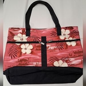 Hawaiian Inspired Floral Tote Bag   18.5"×14"